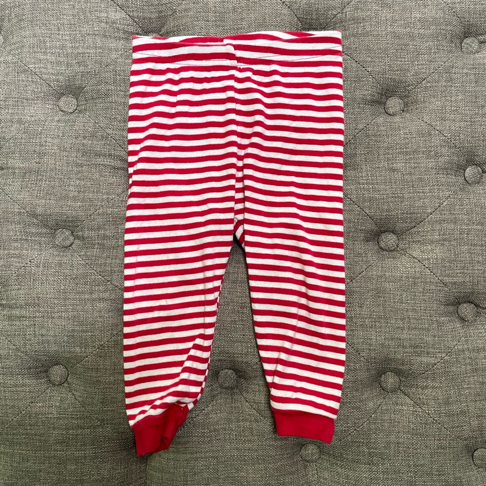 Children’s Place Red White Striped Joggers Leggings Baby Unisex Pajama Pants 18M